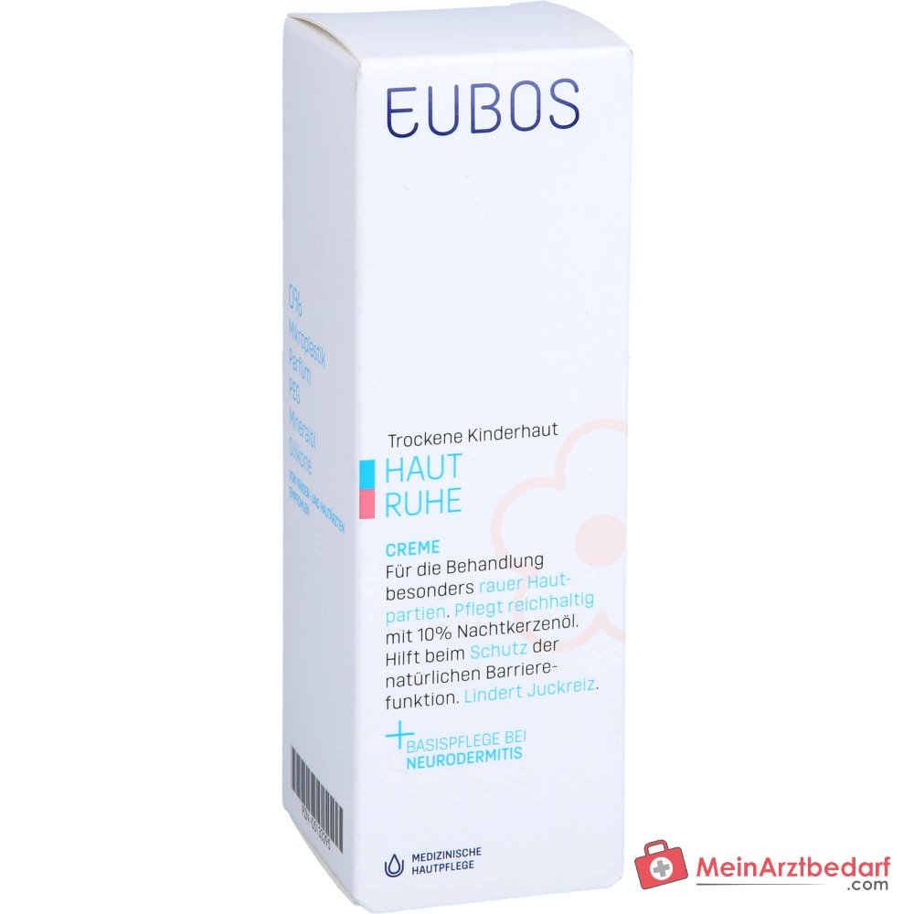 Eubos Kinder Haut Ruhe Nachtkerzenöl / Panthenol / Bisabolol / Allantoin / Johanniskraut-Extrakt Creme, 50 ml.
