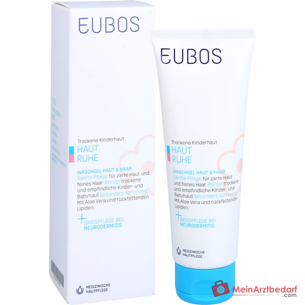 Eubos Kinder Haut Ruhe Waschgel Aloe Vera / Meeresmineralien / Lavendelöl Gel, 125 ml.