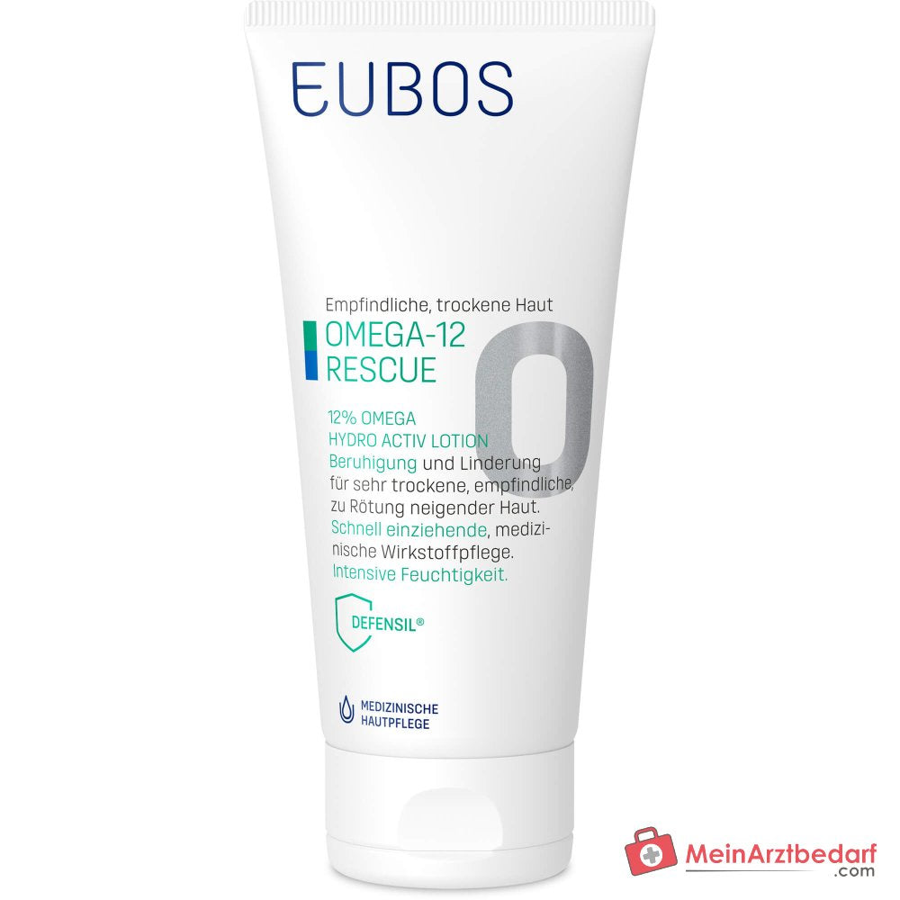 Eubos Omega-12 Rescue 12% Omega Hydro Activ Lotion Nachtkerzenöl / Leinsamenöl / Carthamusöl / Olivenöl Lotion, 200 ml.