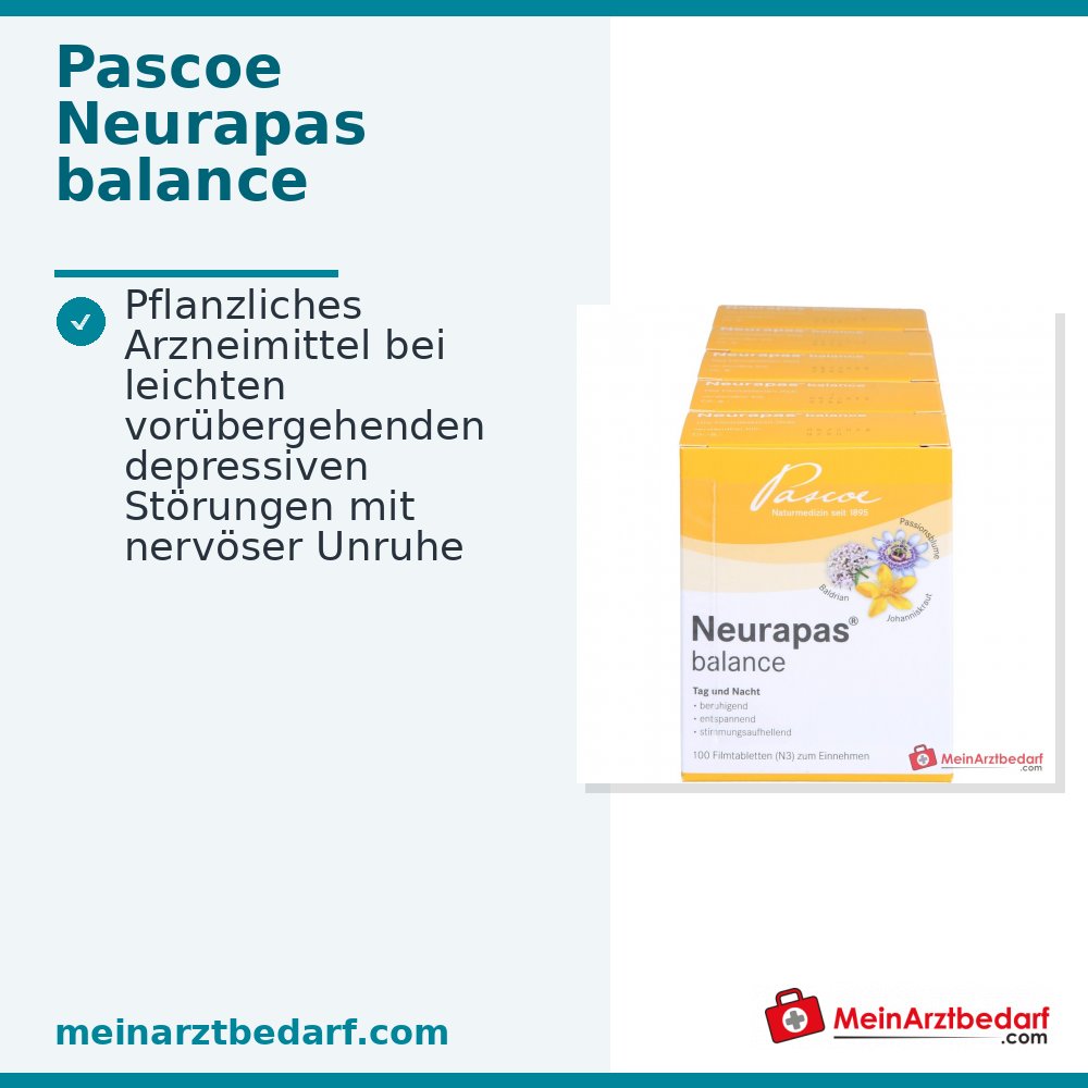 Neurapas balance Tabletten met valeriaan, sint-janskruid en passiebloem verpakking, 5x100 stuks.