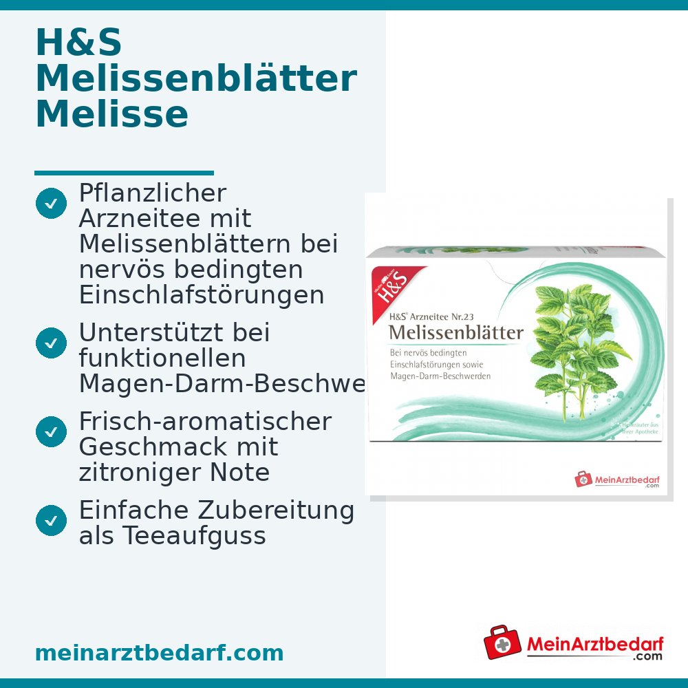 H&S Foglie di Melissa Nr. 23 Tisana alla Melissa Bustine Filtranti Confezione, 20 x 1.5 g