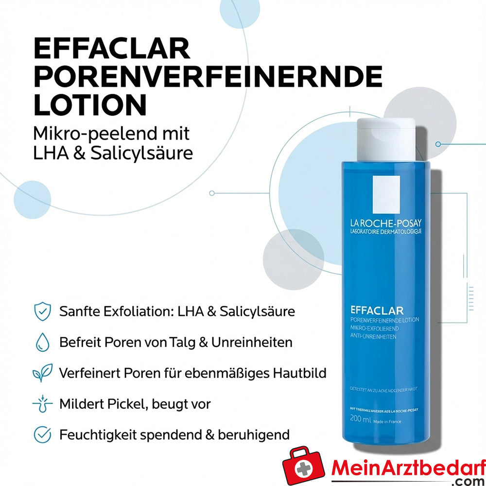 La Roche-Posay Effaclar Lotion resserrant les pores avec LHA et acide salicylique, 200 ml