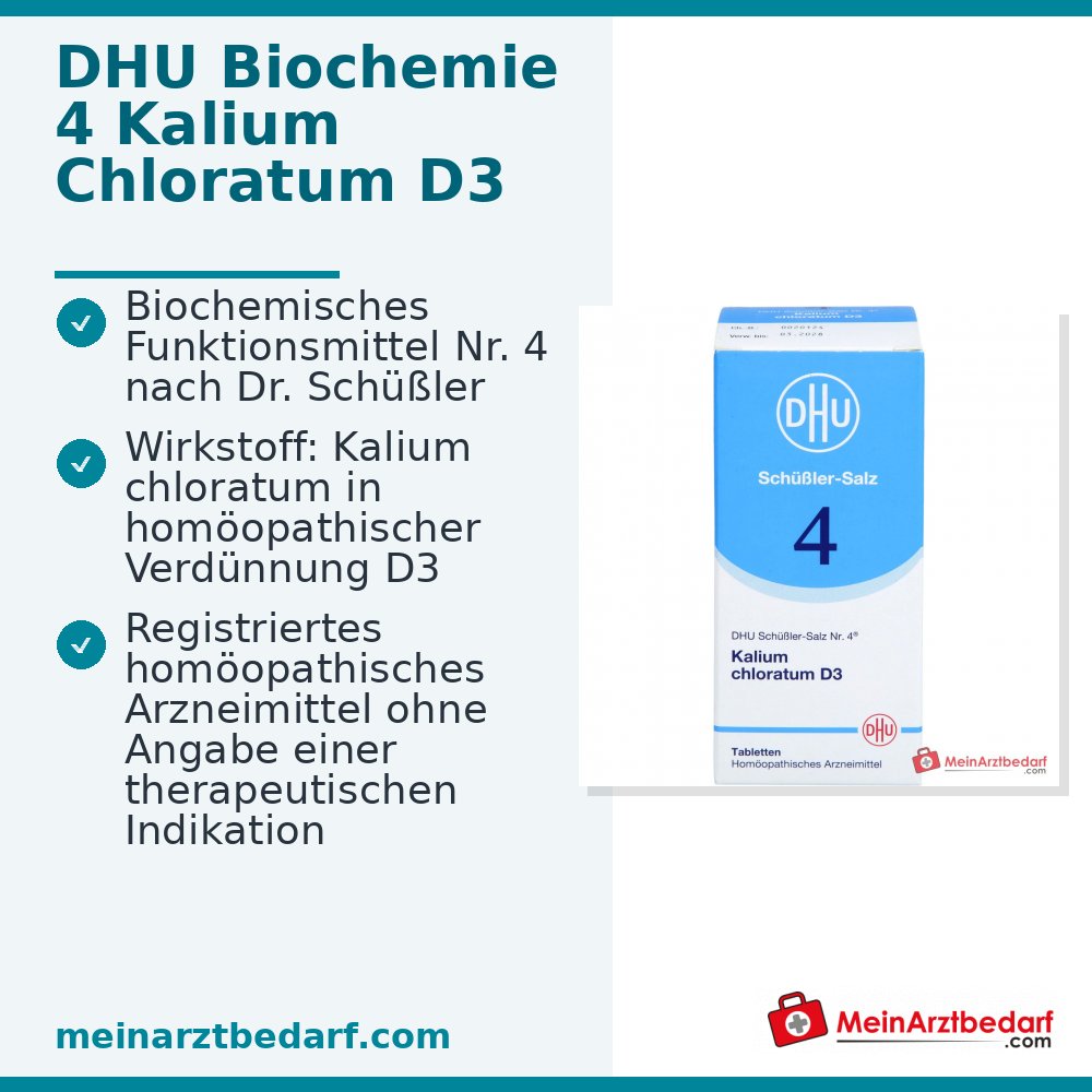 DHU Biochimie 4 Kalium Chloratum D3 Comprimés, 200 pcs.