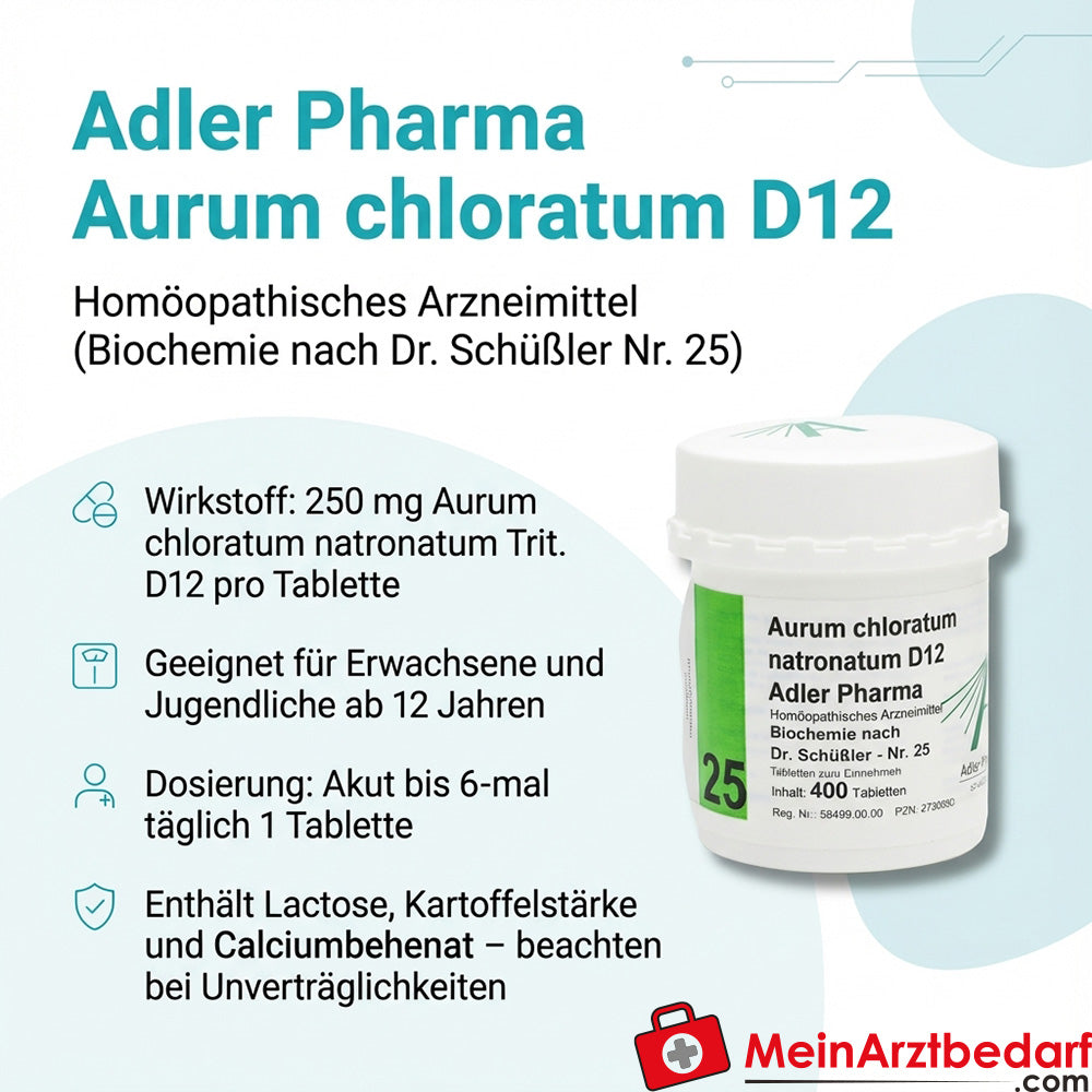 Adler Pharma Aurum chloratum natronatum D12 comprimés 250 mg