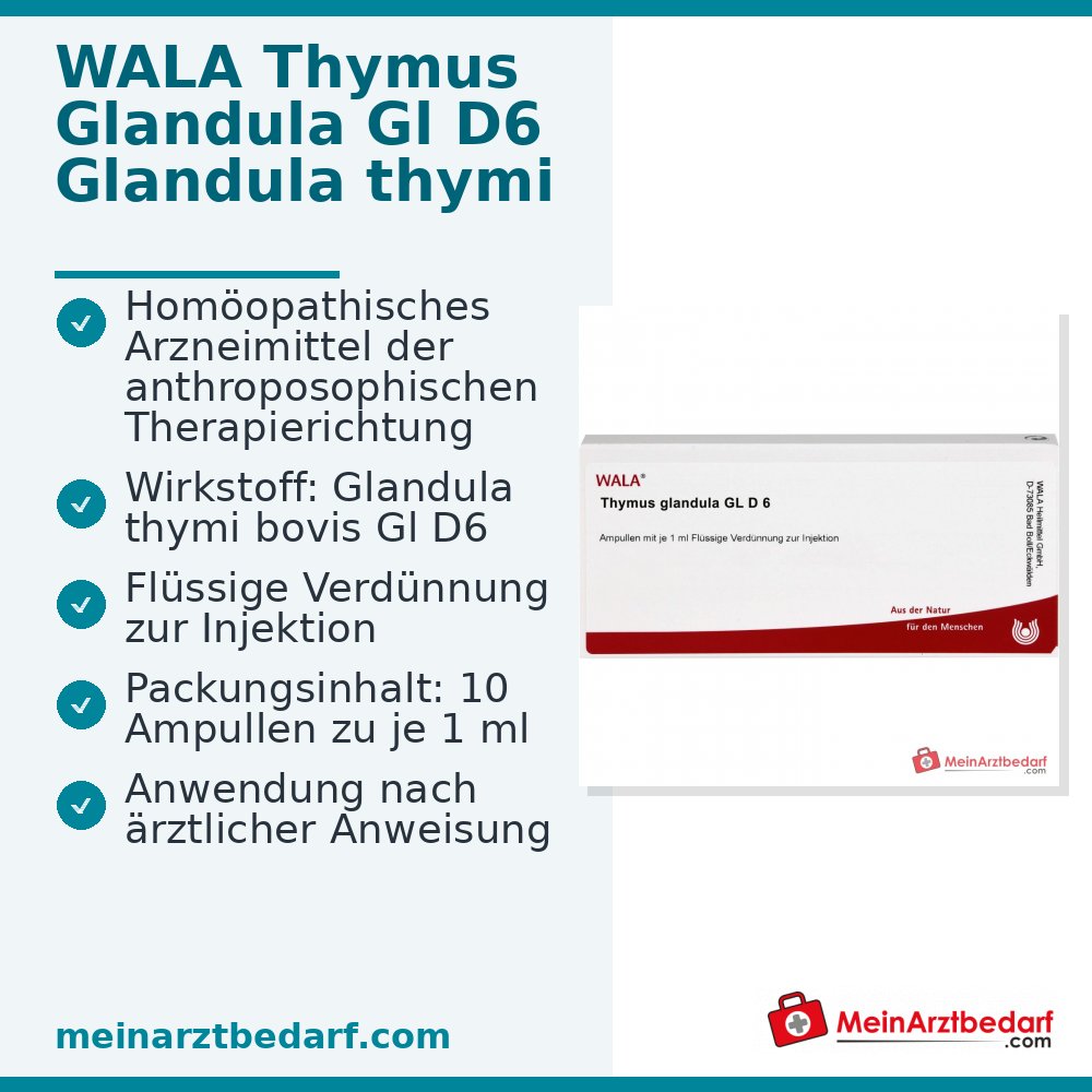 WALA Thymus Glandula Gl D6, 10 ampoules de 1 ml