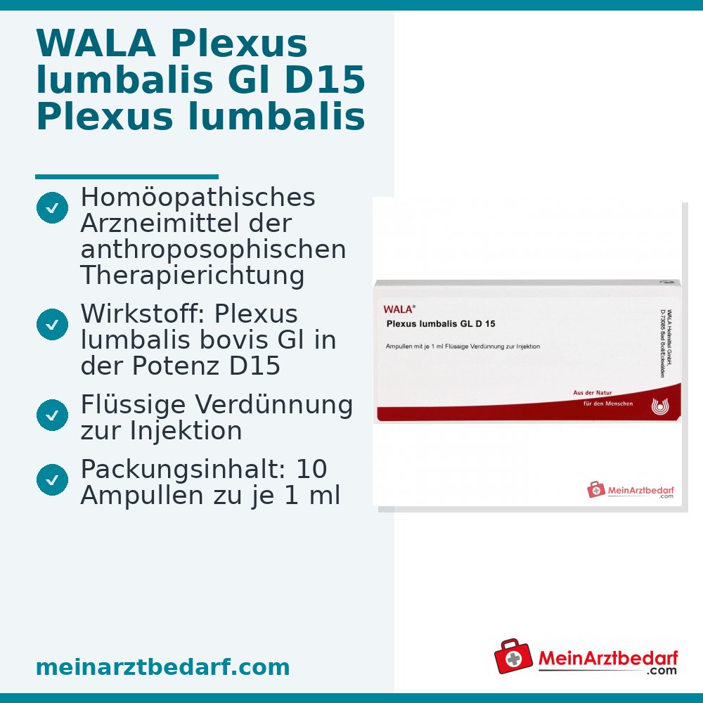 WALA Plexus lumbalis Gl D15 Plexus lumbalis bovis Gl Ampoules, 10 x 1 ml