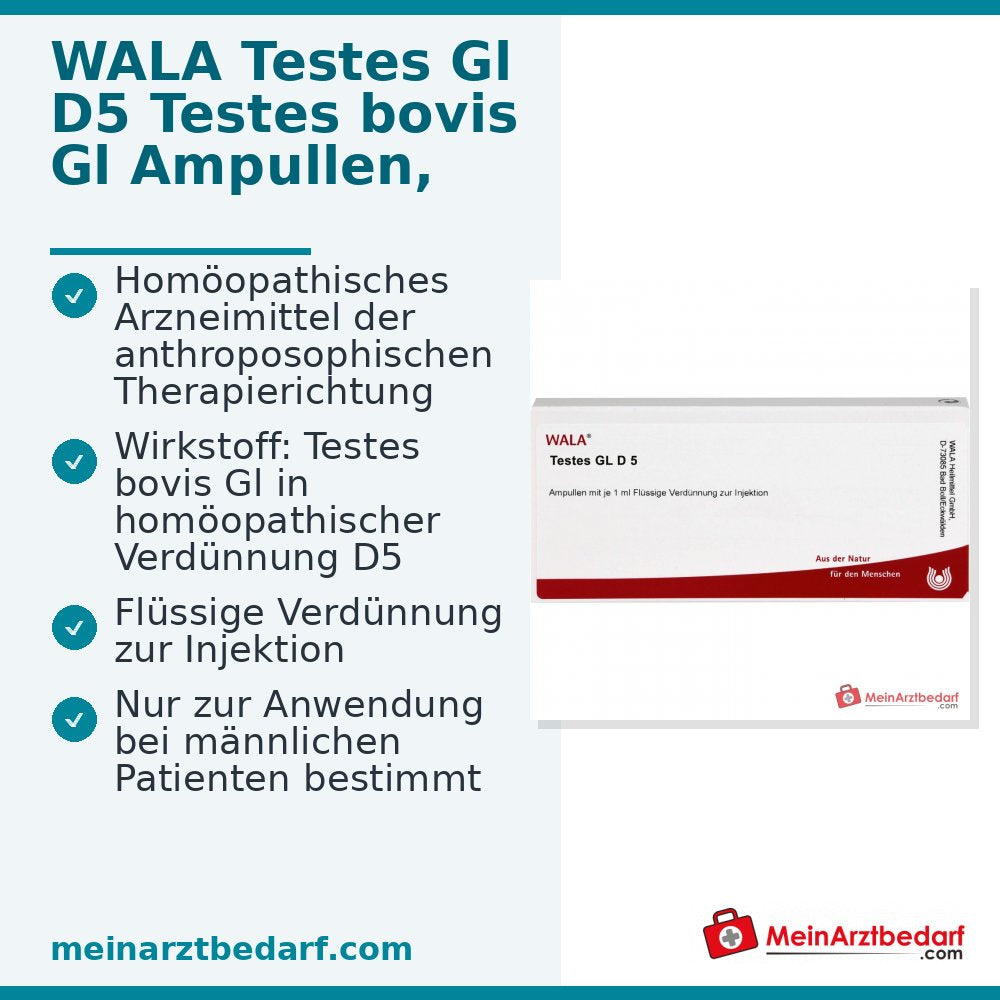 Ampolle WALA Testes Gl D5 Testes bovis Gl, 10 pezzi