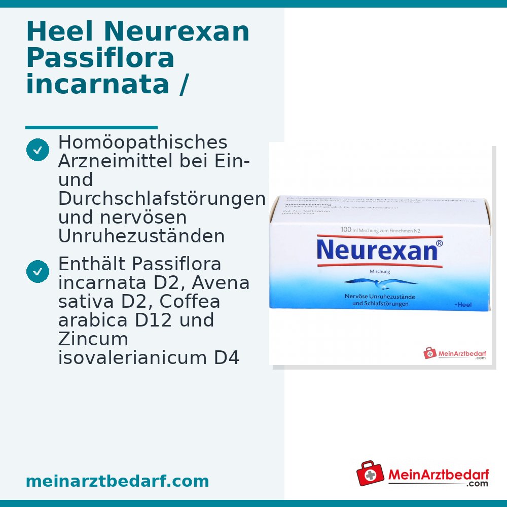 Krople Neurexan, lek homeopatyczny na zaburzenia snu i nerwowy niepokój, 100 ml
