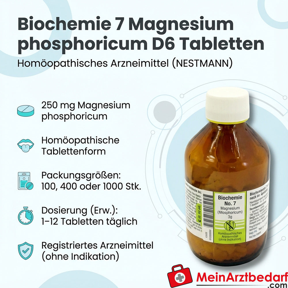 Biochemie 7 Magnesium phosphoricum D6 Tabletten 250 mg 100/400/1000 stuks