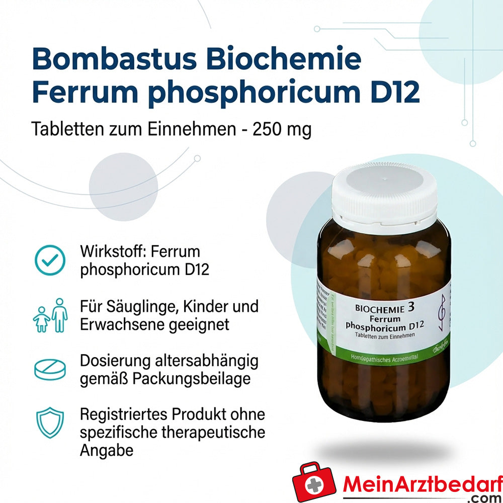 Bombastus biochimie Ferrum phosphoricum D12 250 mg comprimés emballage