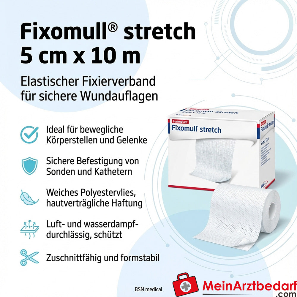 Fixomull stretch bande de fixation 5 cm x 10 m rouleau 1 pc