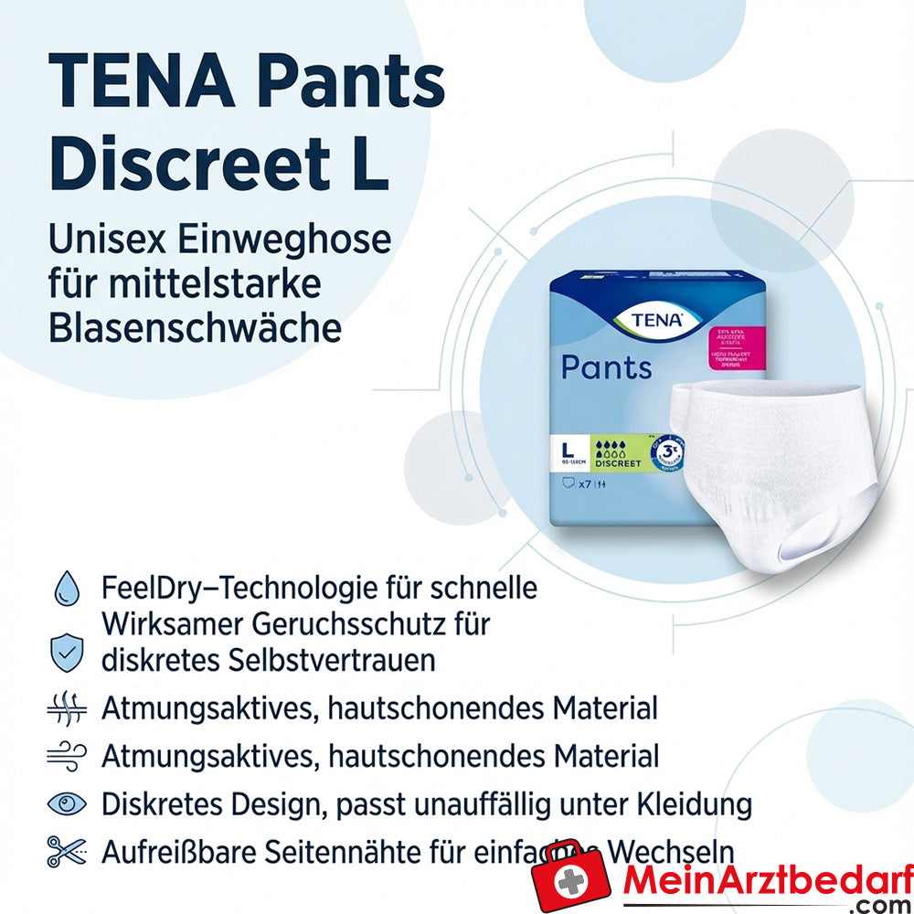 TENA Pants Discreet Einweghose L Unisex Inkontinenz