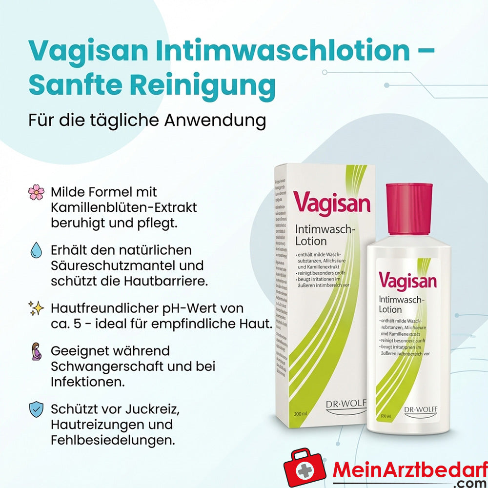 Lozione lavante intima Vagisan con estratto di fiori di camomilla 200 ml