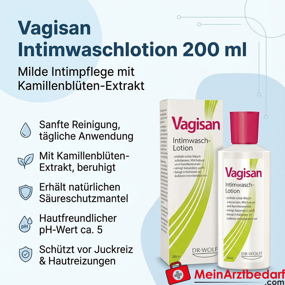 Lozione lavante intima Vagisan con estratto di fiori di camomilla 200 ml
