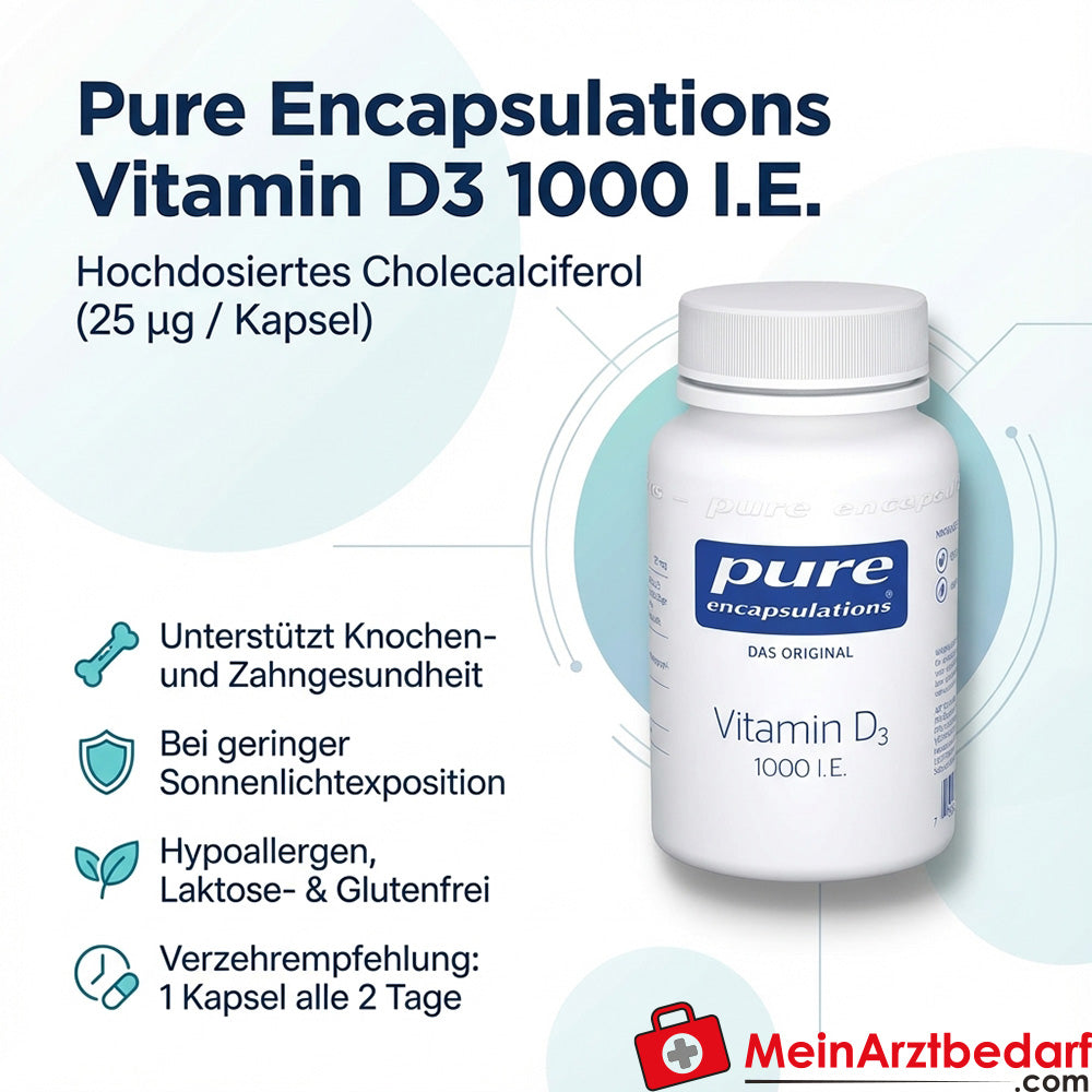 Pure Encapsulations Vitamine D3 1000 I.U. (25 µg) Capsules 60 Capsules