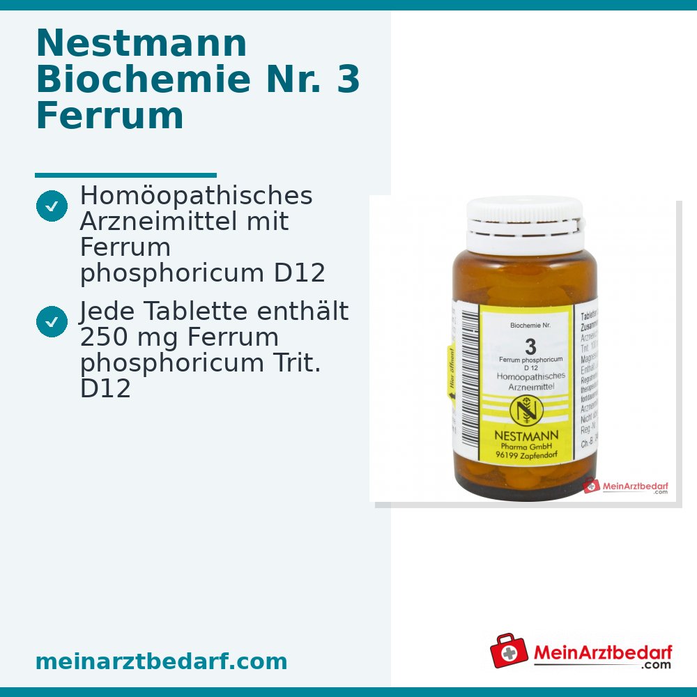 Nestmann Biochimie n° 3 Ferrum phosphoricum D12 comprimés, 100 pièces.