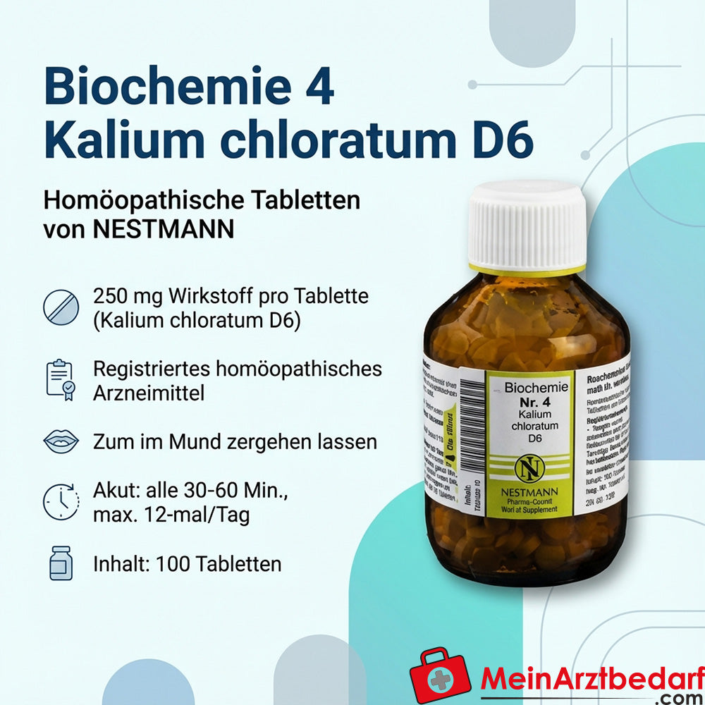 Nestmann Rimedio biochimico funzionale n. 4 Kalium chloratum D6 compresse, 100 pz.