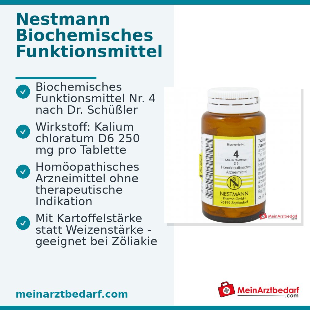 Nestmann Rimedio biochimico funzionale n. 4 Kalium chloratum D6 compresse, 100 pz.