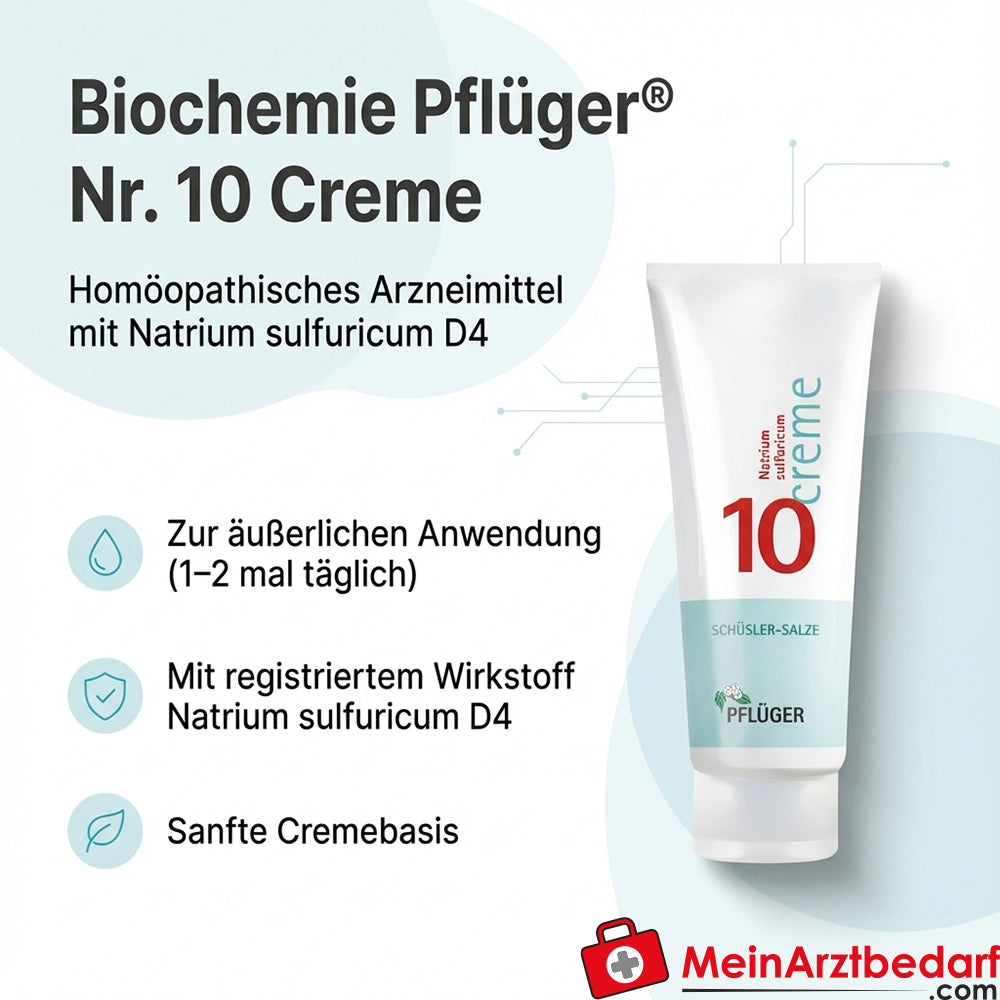 Pflüger Biochemie Krem nr 10 Natrium sulfuricum D4 Krem, 75 g