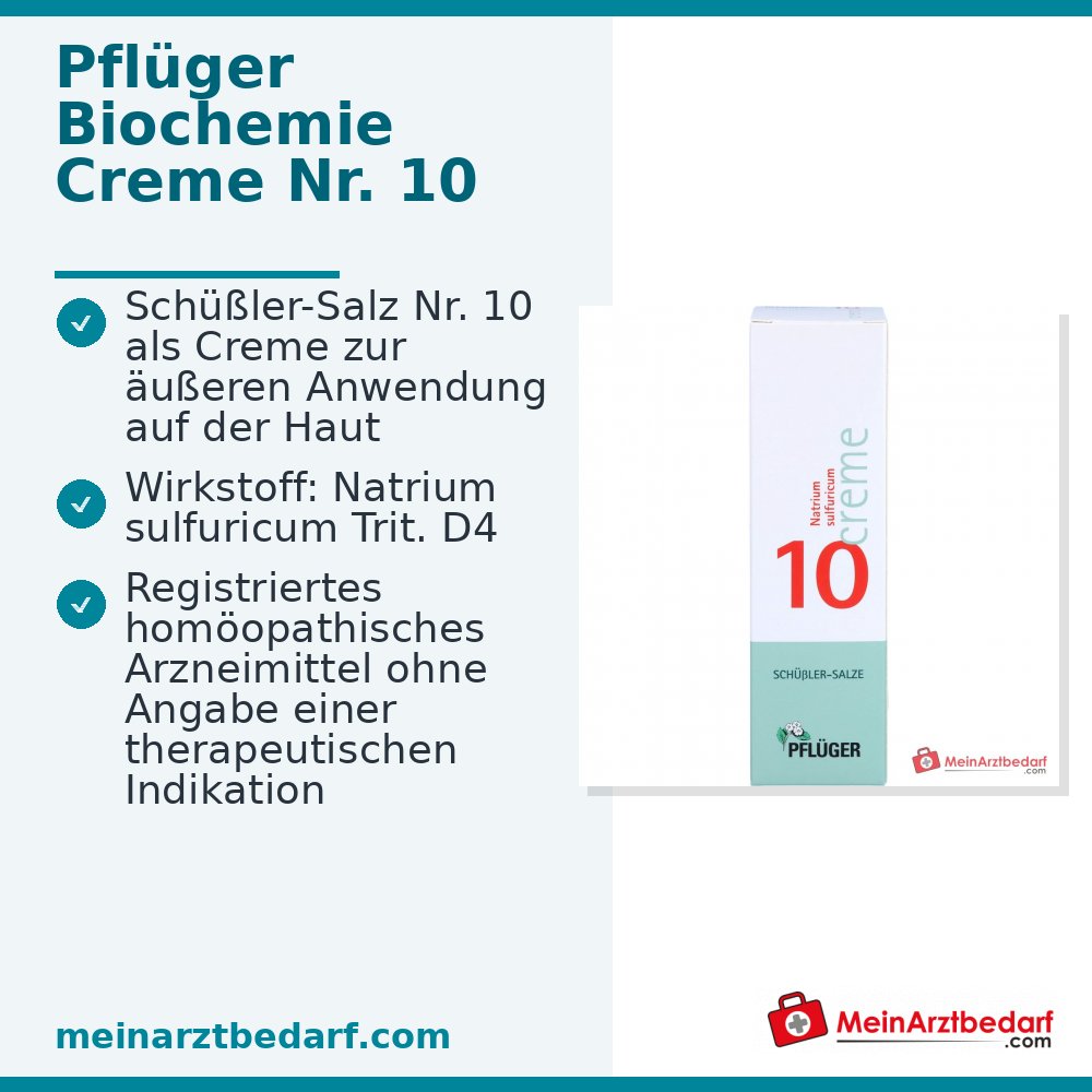 Pflüger Biochemie Krem nr 10 Natrium sulfuricum D4 Krem, 75 g
