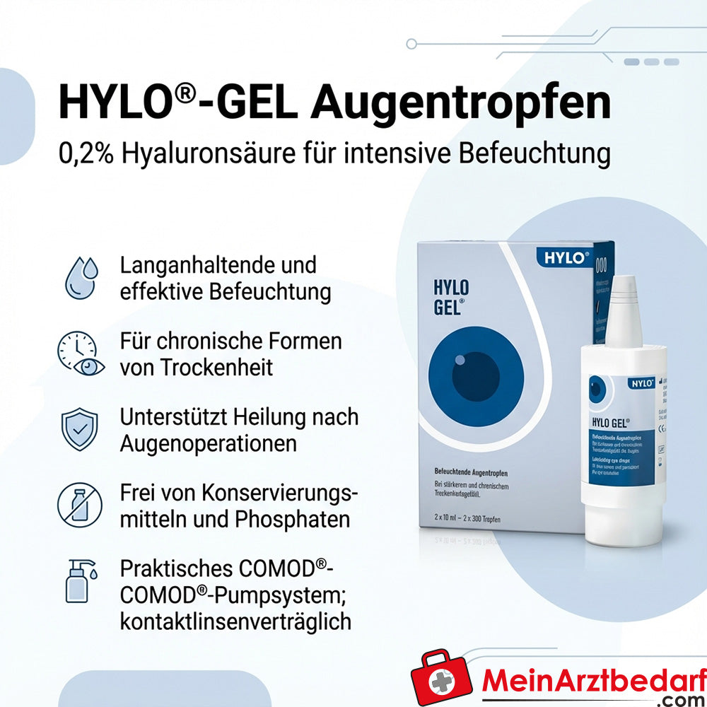 HYLO®-GEL Hyaluronzuur 0,2% oogdruppels 20 ml