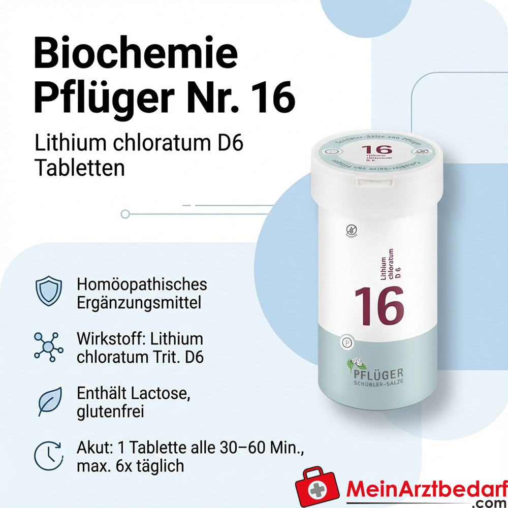 Biochemie Pflüger nr. 16 Lithium chloratum D6 Tabletten, 100 st.