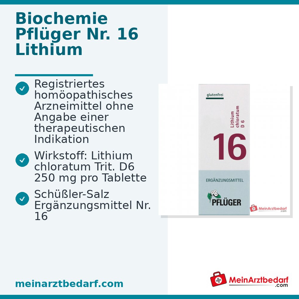 Biochemie Pflüger nr. 16 Lithium chloratum D6 Tabletten, 100 st.
