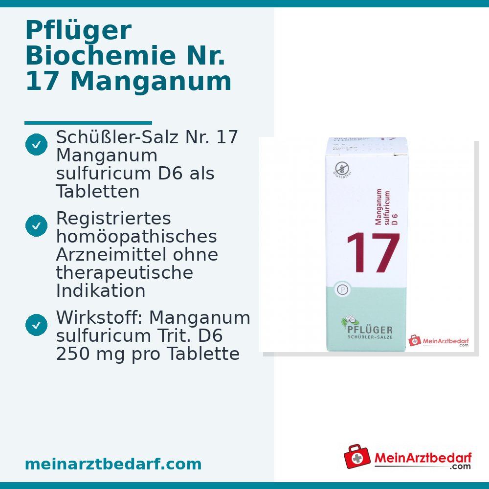 Pflüger Biochemie nr. 17 Manganum sulfuricum tabletten, 100 st.