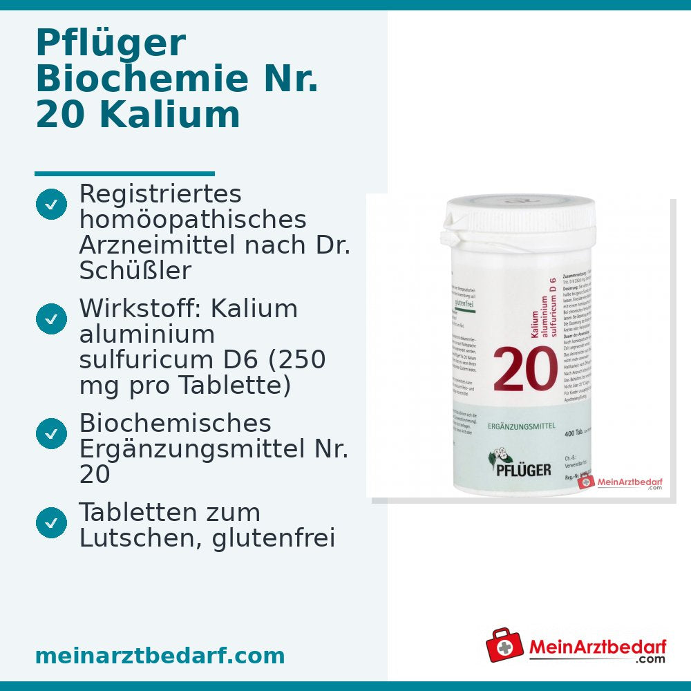 Biochimica Pflüger n. 20 Potassio alluminio sulfurico D6 Compresse, 100 pz.