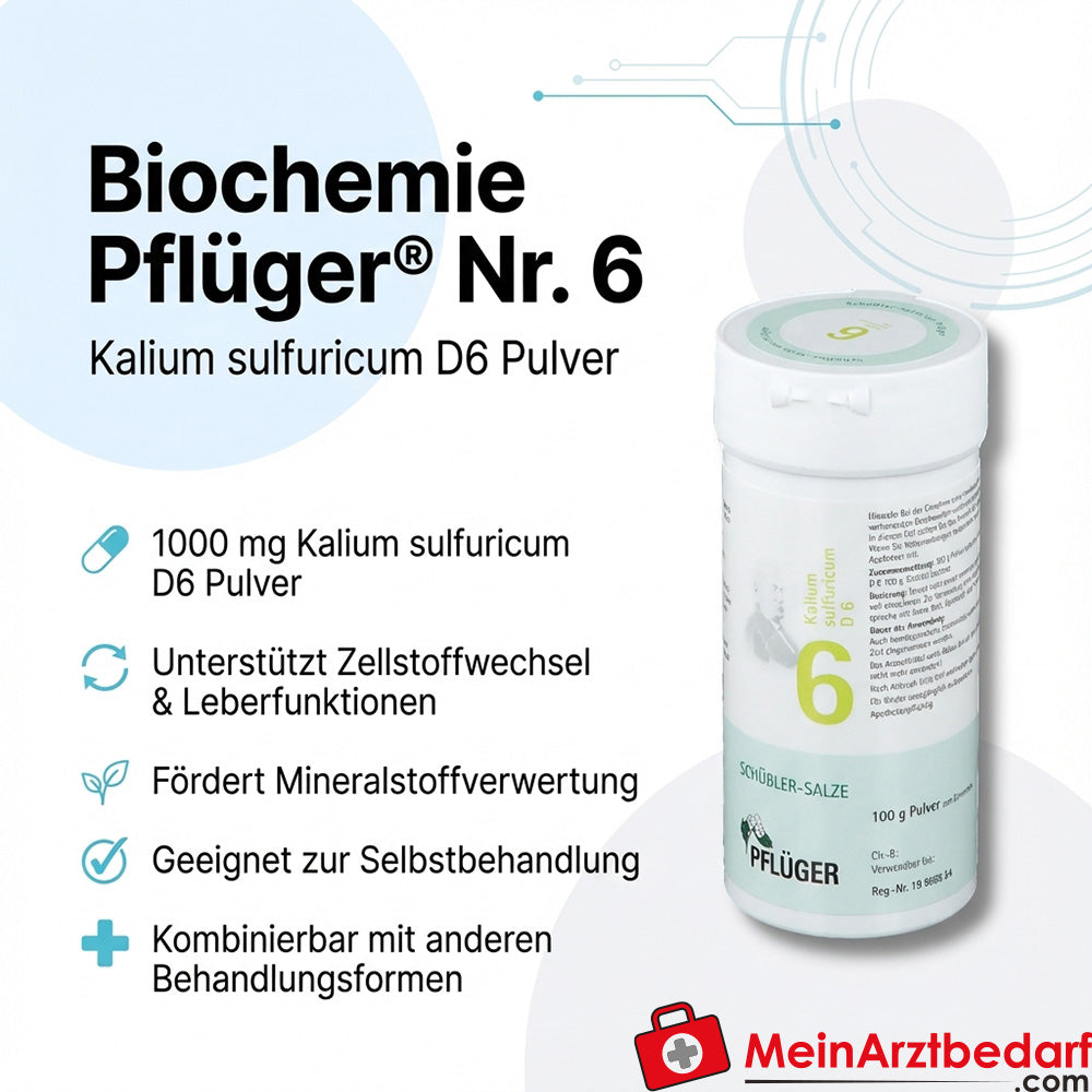 Biochimica Pflüger® Sale di Schüßler n. 6 Kalium sulfuricum D6 Polvere 100 g