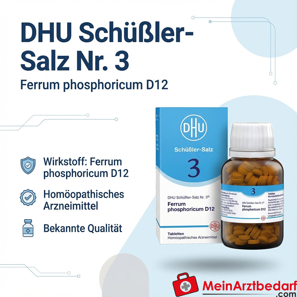 DHU Schuessler zout nr. 3 Ferrum phosphoricum D12 250 mg bolletjes