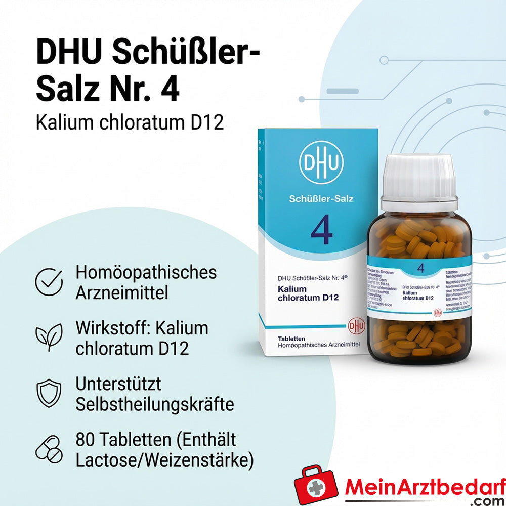 DHU Sel de Schüssler No 4 Kalium chloratum D12 comprimés 80 pc