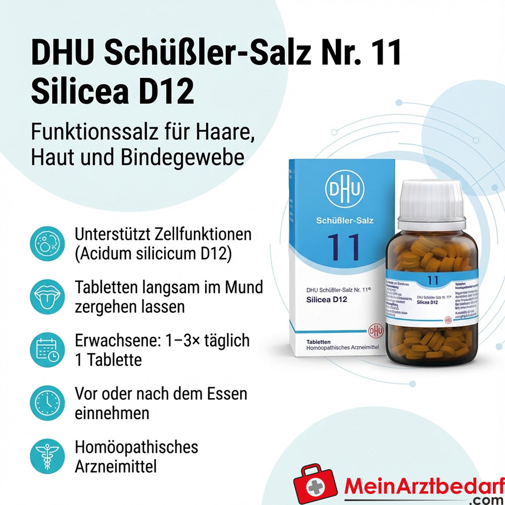 DHU Schuessler Zout nr. 11 Silicea D12 Acidum silicicum 250 mg Tabletten