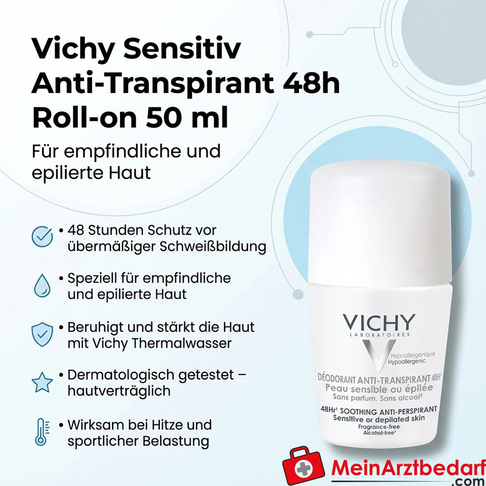Vichy Sensitiv Anti-traspirante 48h Cloruro di Alluminio Pentaidrossido Roll-on 50 ml