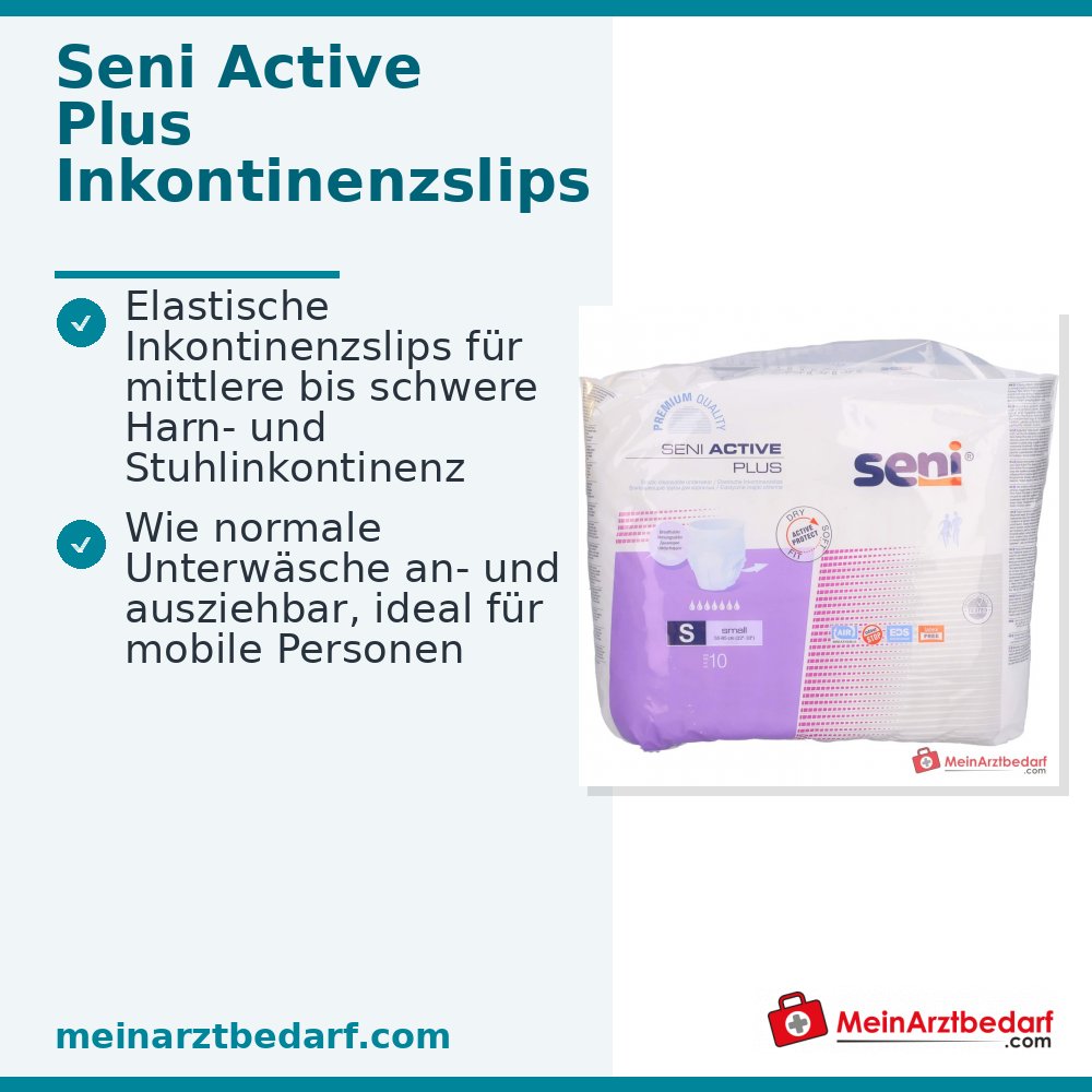 Seni Active Plus S culotte d'incontinence à usage unique taille S respirante avec indicateur d'humidité et protection anti-fuite latérale