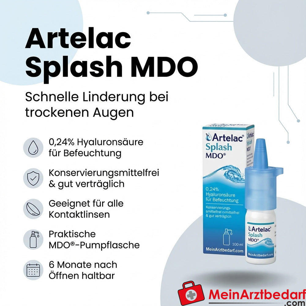 Artelac Splash MDO 0,24% hyaluronzuur oogdruppels pompflacon 10 ml