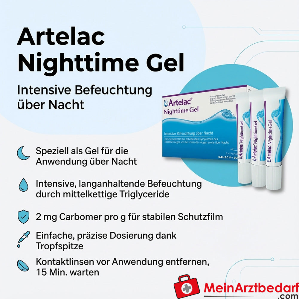 Artelac Nighttime Gel Carbomer 2 mg/g avec triglycérides à chaîne moyenne 30 g