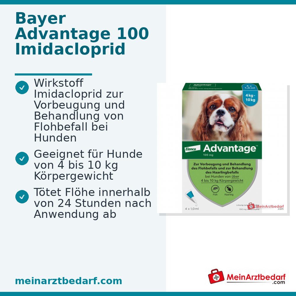 Advantage 100 Imidacloprid 100 mg/ml Soluzione spot-on cane 4-10 kg 4 pz.