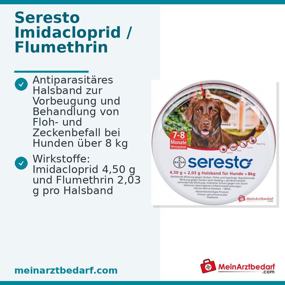 Seresto collare imidacloprid e flumetrina per cani da 8 kg 8 mesi 1 pz.