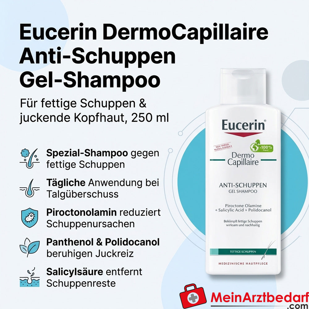 Eucerin DermoCapillaire Anti-Schuppen Gel-Shampoo Piroctonolamin 250 ml
