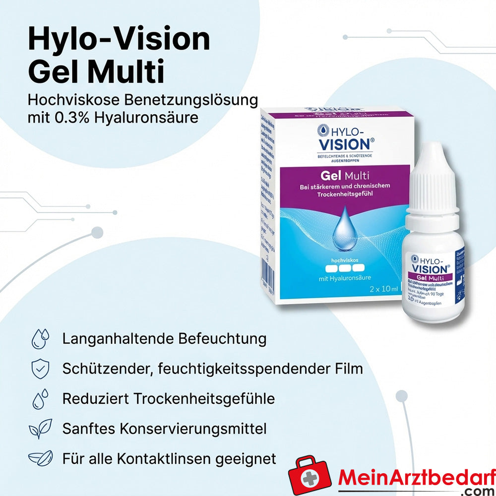 Hylo-Vision Gel multi 0,3% hyaluronzuur bevochtigingsoplossing (ogen) 20 ml