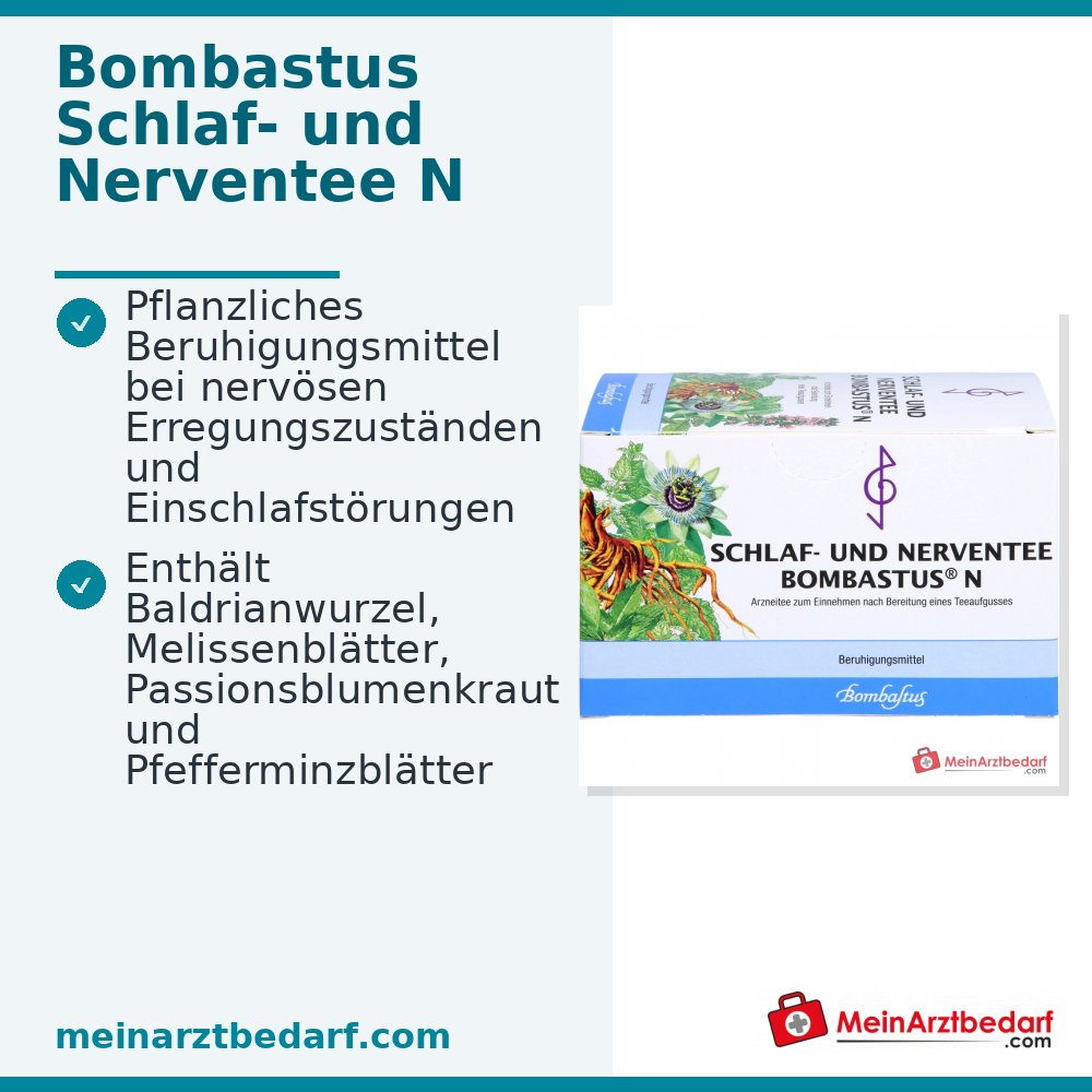 Bombastus Sommeil et Infusion pour les Nerfs N avec Valériane, Mélisse & Fleur de la Passion Sachets de Thé 20 sachets, 20 x 2 g