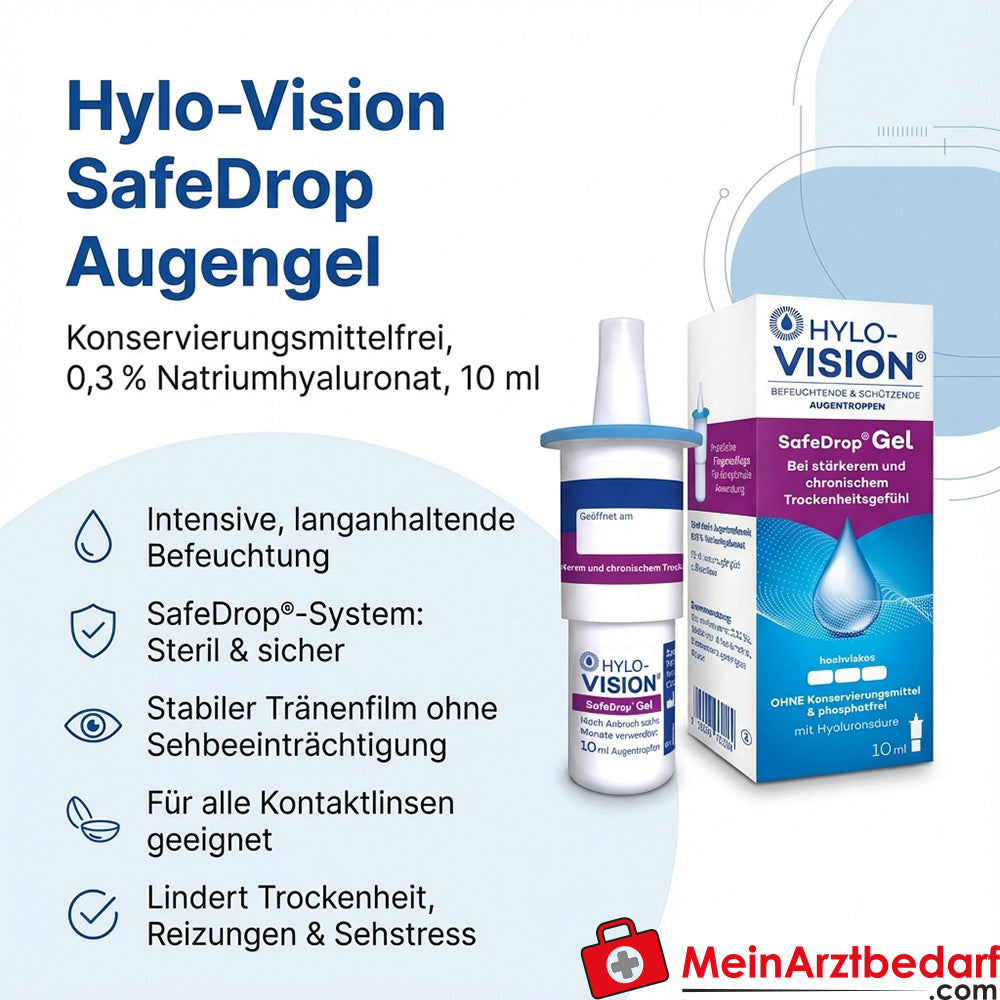 Hylo-Vision SafeDrop ooggel natriumhyaluronaat 0,3% 10 ml
