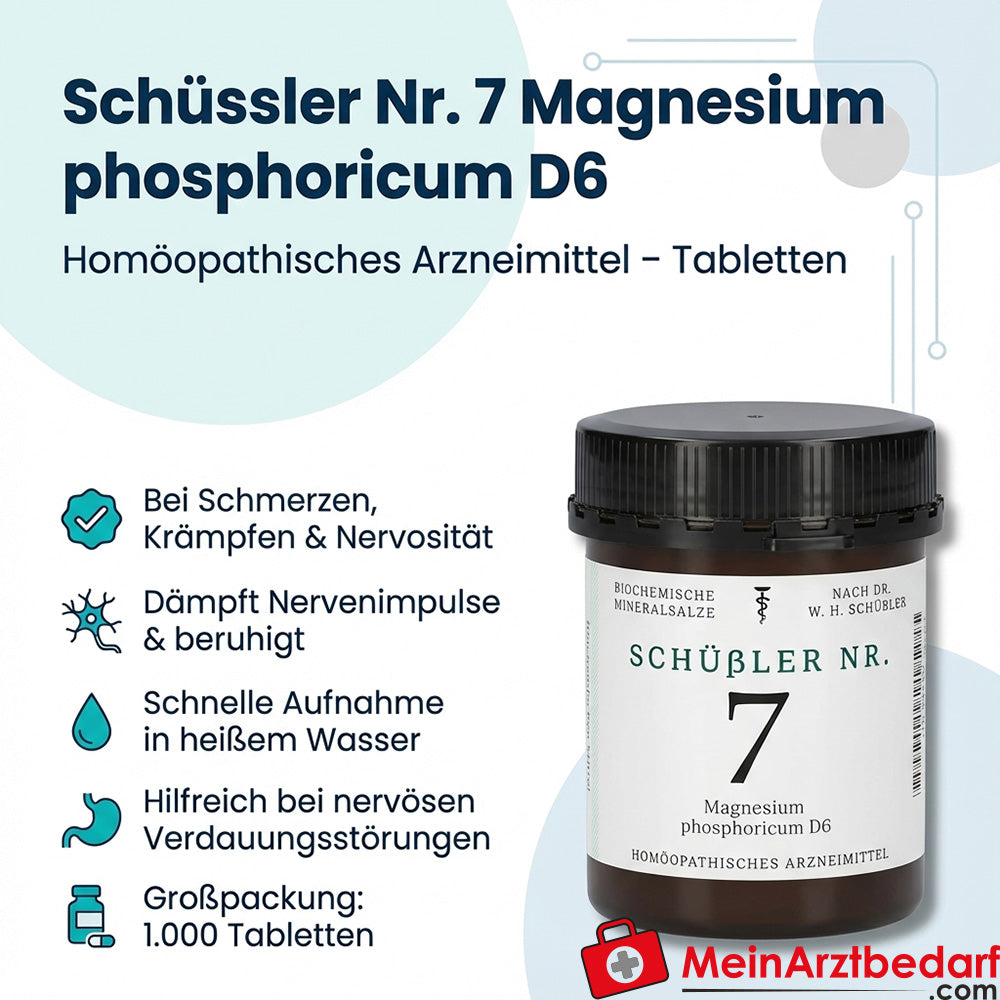 Schüssler No. 7 Magnesium phosphoricum D6 Tabletki 1000 sztuk