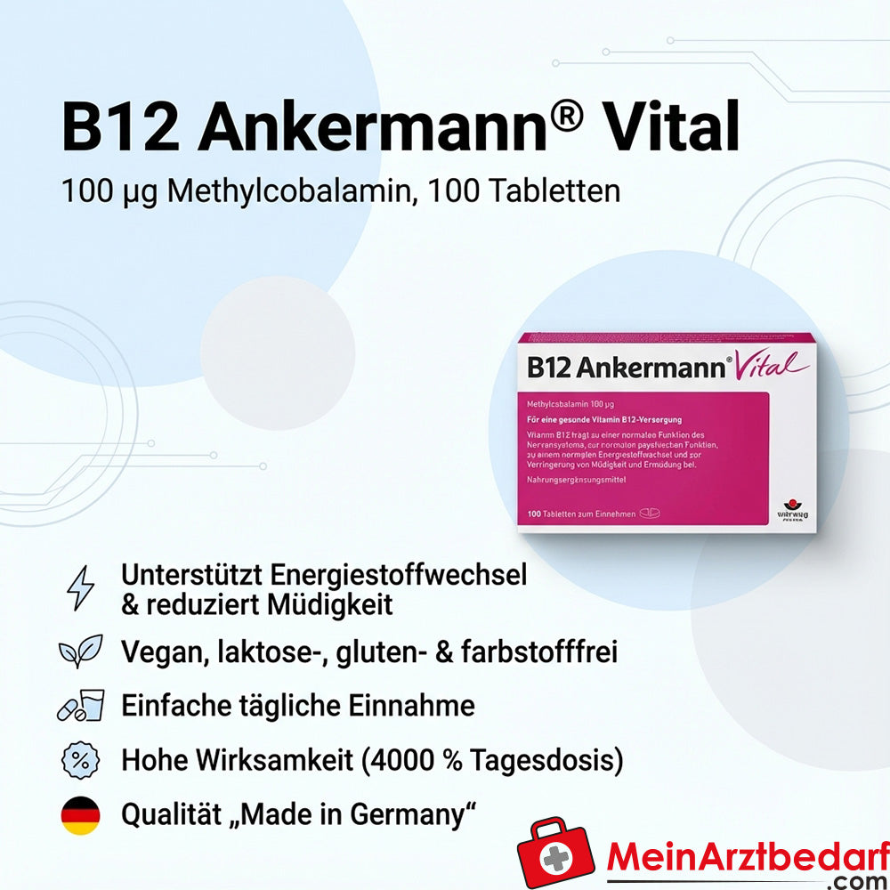 Ankermann B12 Vital 100 µg Méthylcobalamine comprimés 100 pièces
