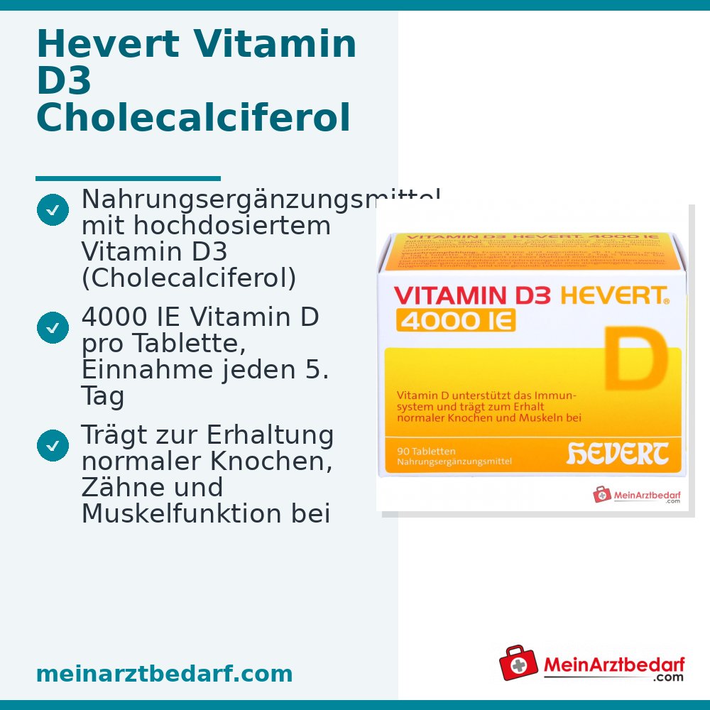 Hevert Vitamine D3 Cholecalciferol Tabletten 4000 IE, 90 st.