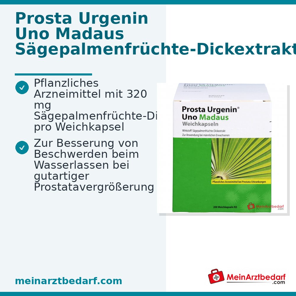 Prosta Urgenin Uno Madaus Zachtgelcapsules met dik extract van zaagpalmbessen, 60 stuks.