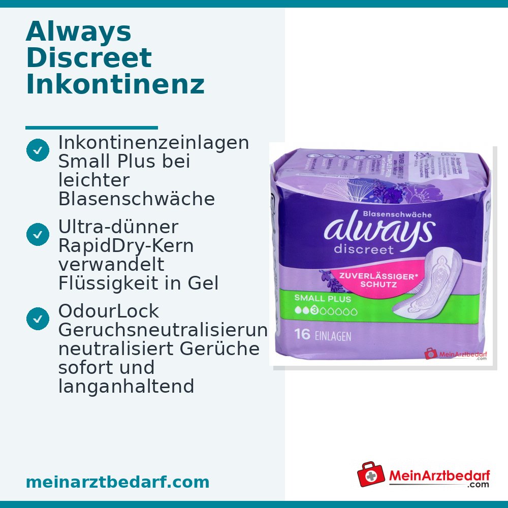 Always Discreet incontinentieverband Small Plus 16 stuks.