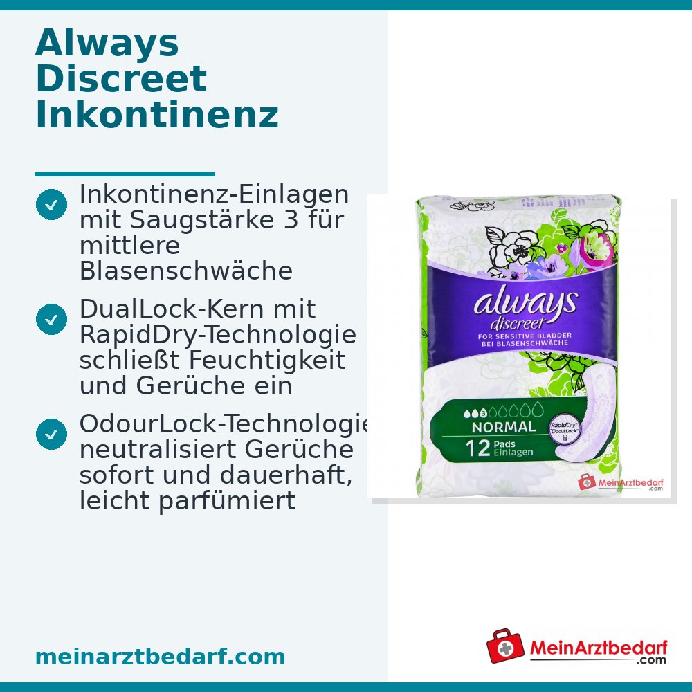 Always Discreet incontinentie-inleggers Normaal, ultradun met LeakGuard