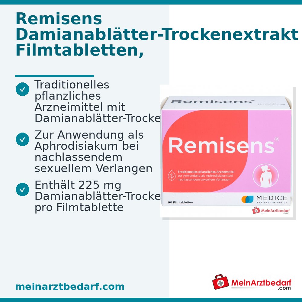 Remisens Damianablad-droogextract filmomhulde tabletten, 90 st.